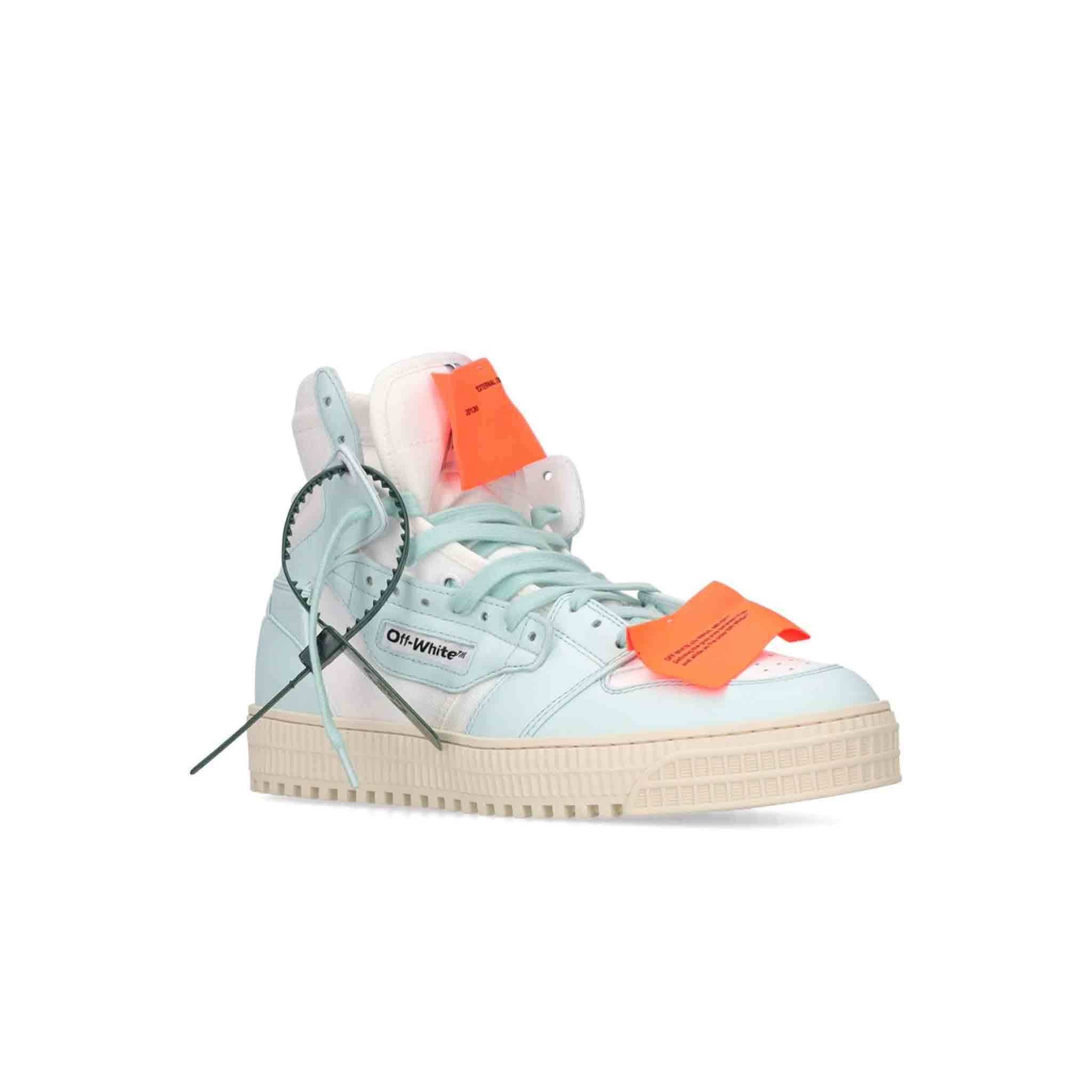 OFF-WHITE Womens 3.0 Court Leather in White and Light Blue