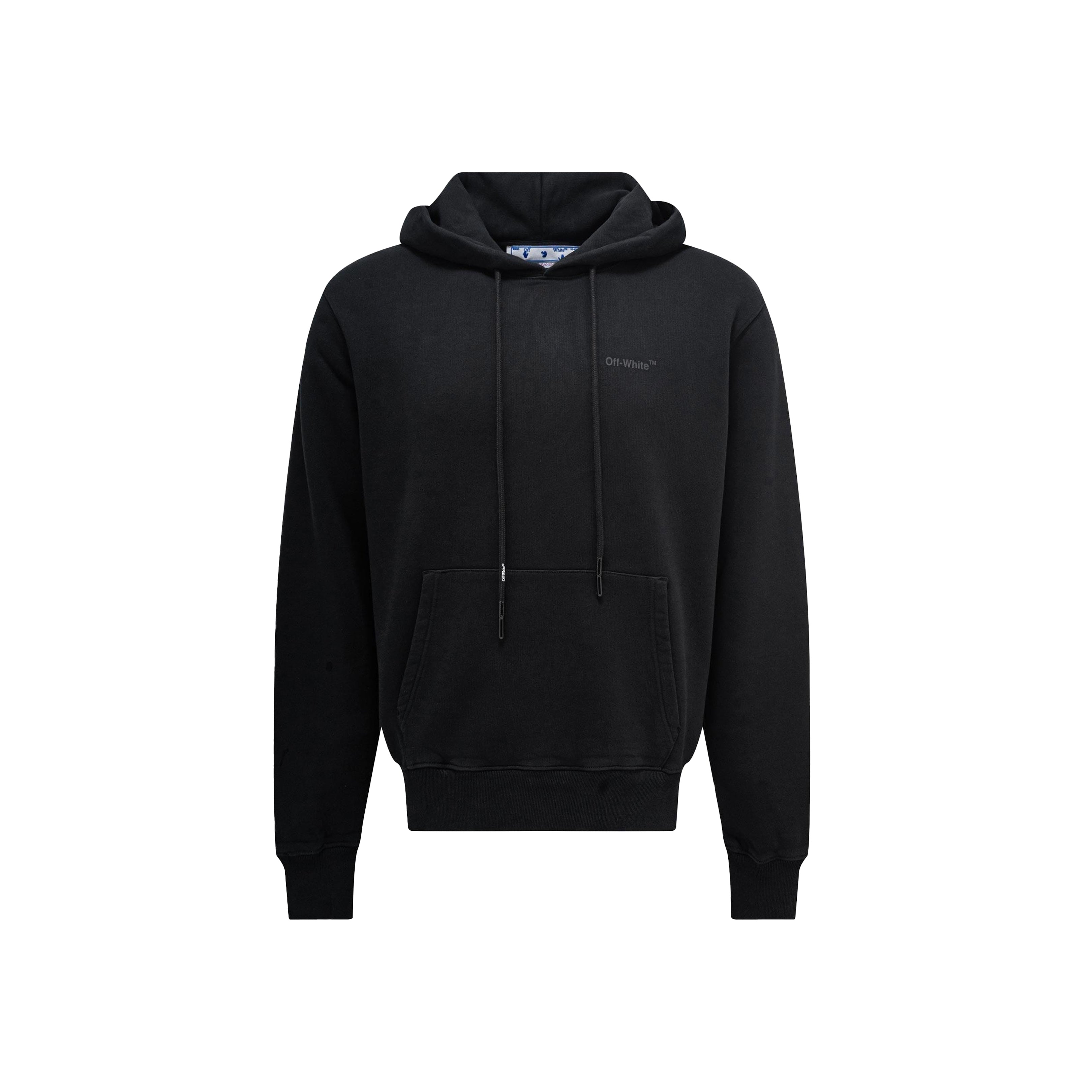 Off white black deals on black hoodie