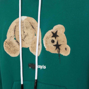 Palm Angels Bear Hoodie In Forest Green
