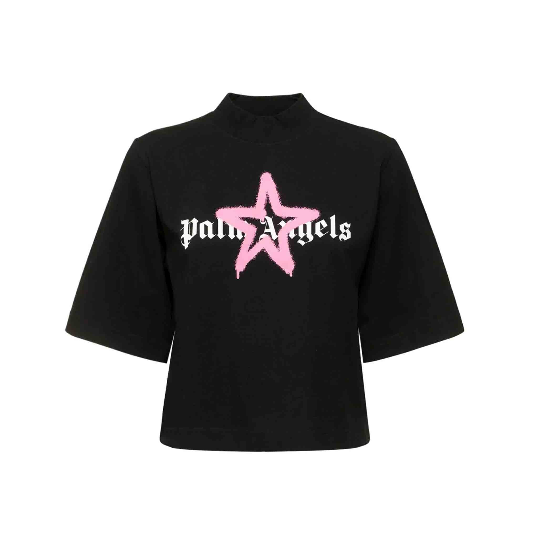 Palm Angels Women's Star Sprayed Cropped T-Shirt