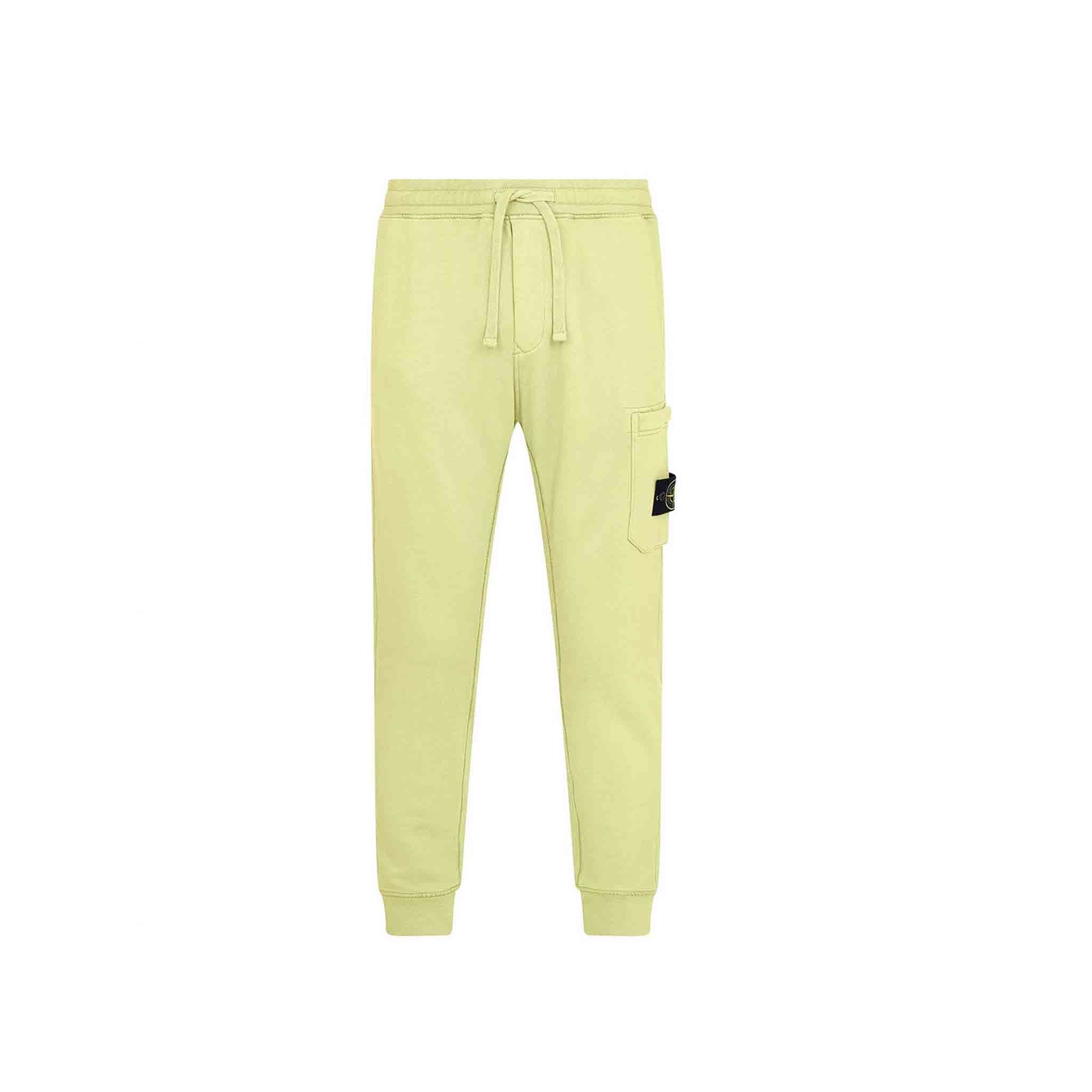 Stay comfortable and stylish with these Stone Island cargo sweatpants. Made from brushed cotton fleece, these sweatpants have been garment dyed for a vintage look. They have a slim fit and feature in-seam hand pockets, as well as a slit pocket with hidden snap fastening on the back. The left leg has a patch pocket with hidden zip fastening. 