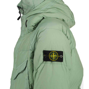 Stone Island Garment Dyed Crinkle Reps NY Down-TC Puffer Shell Jacket in Sage Green
