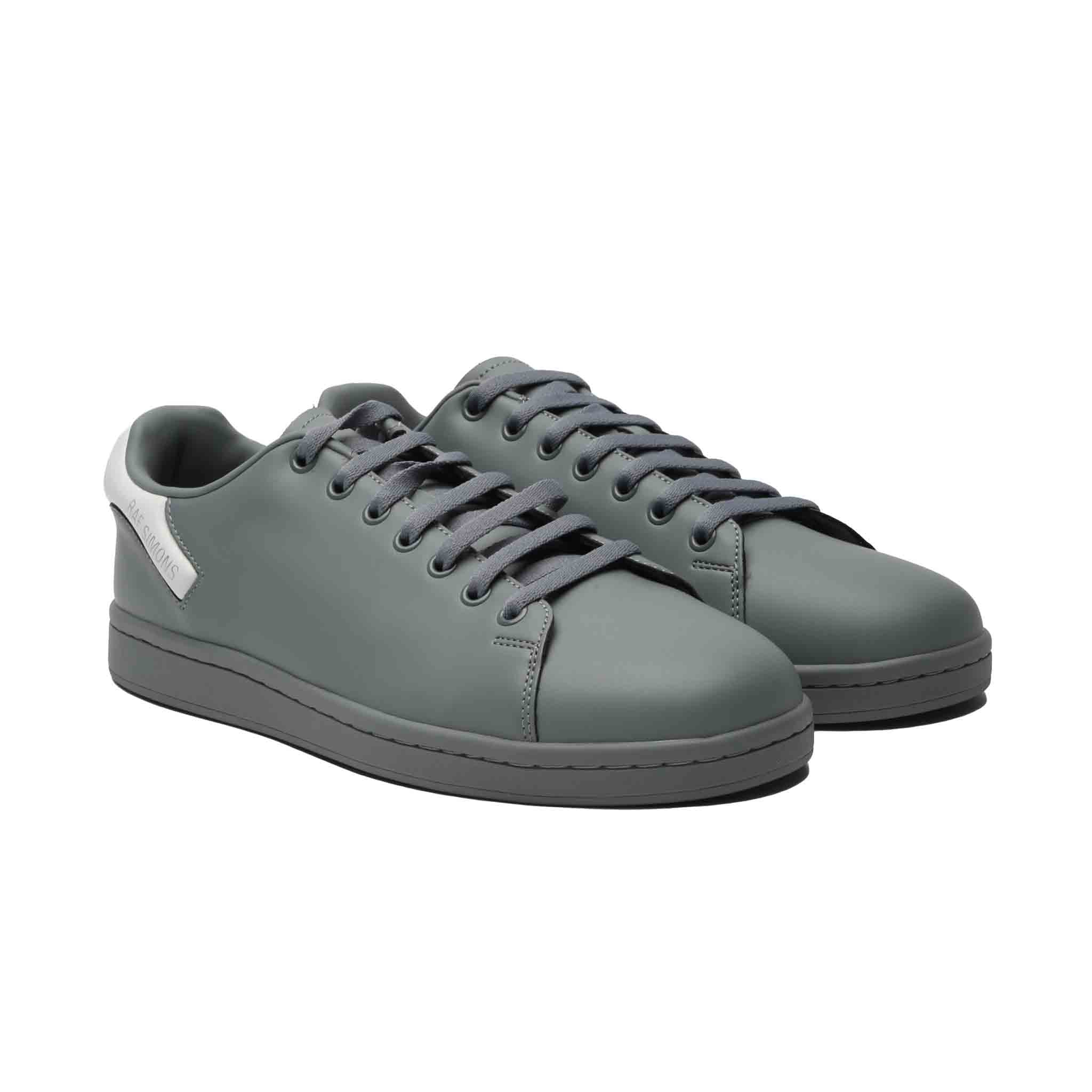 Raf Simons Orion Leather Sneakers In Grey/White