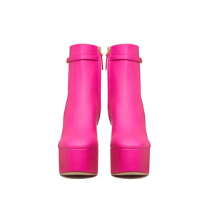 Valentino Garavani Tan-Go Platform Boots In Pink