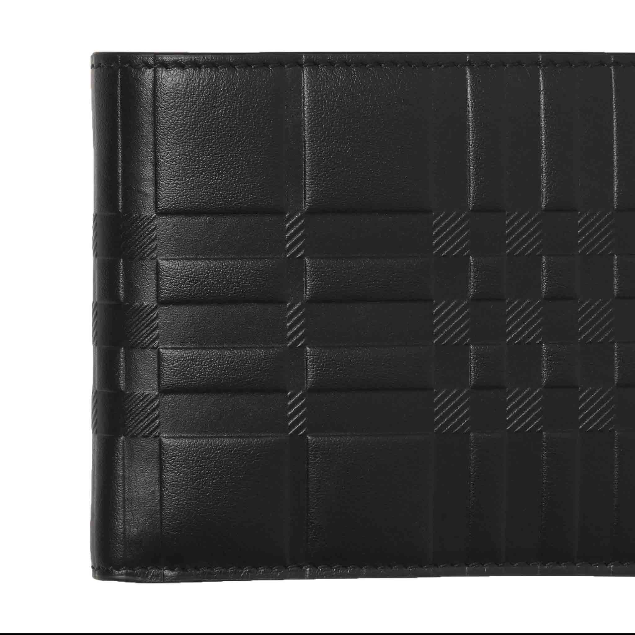 Burberry Embossed Check Leather Wallet