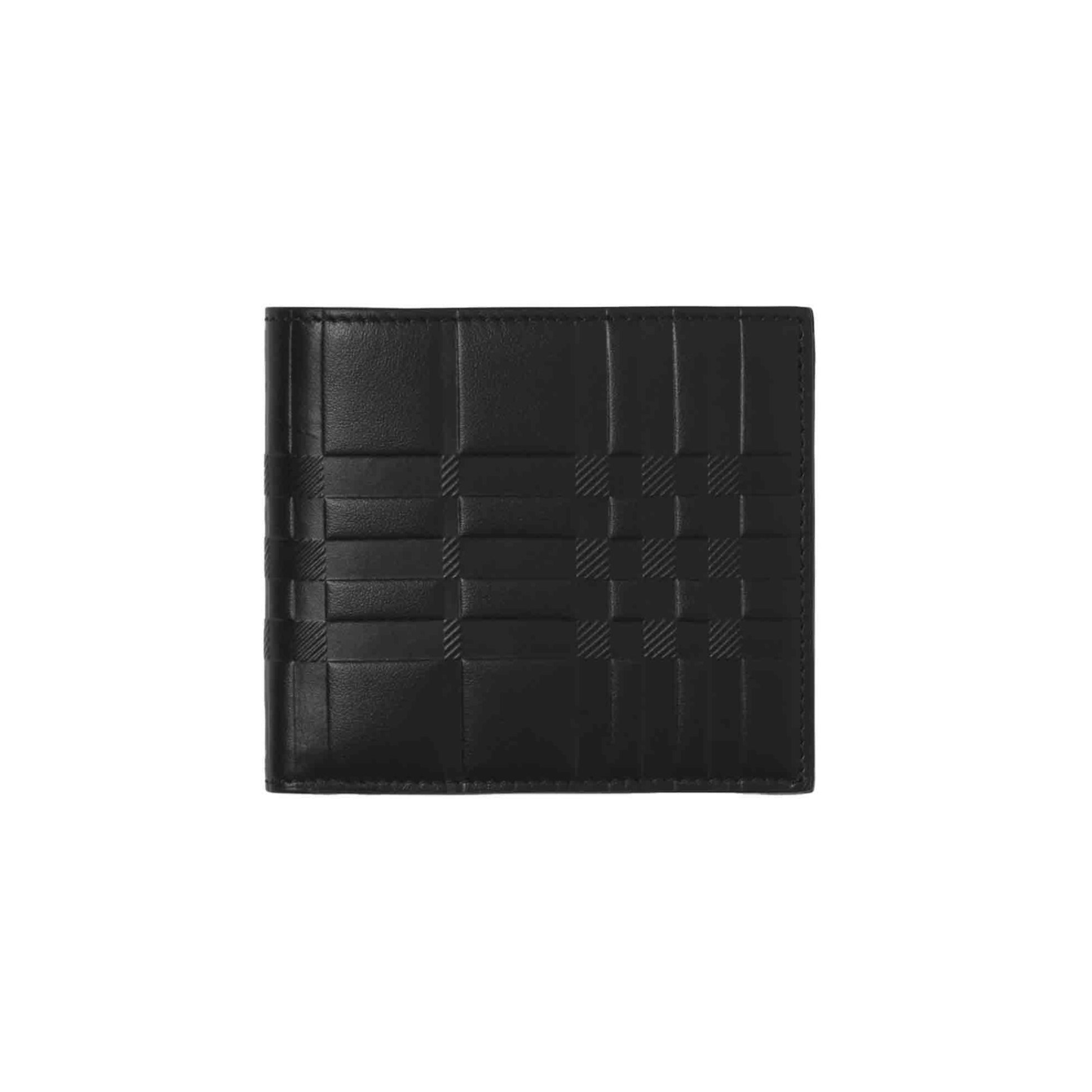 Burberry Embossed Check Leather Wallet