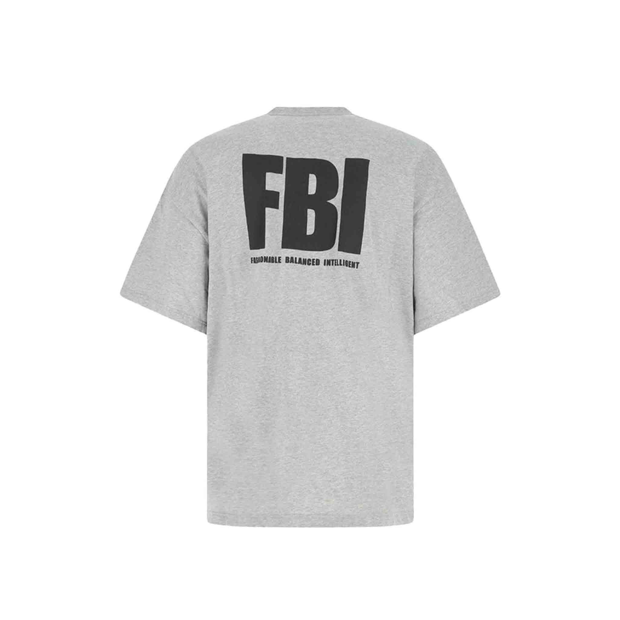 Balenciaga FBI Oversized T-Shirt In Heather Grey