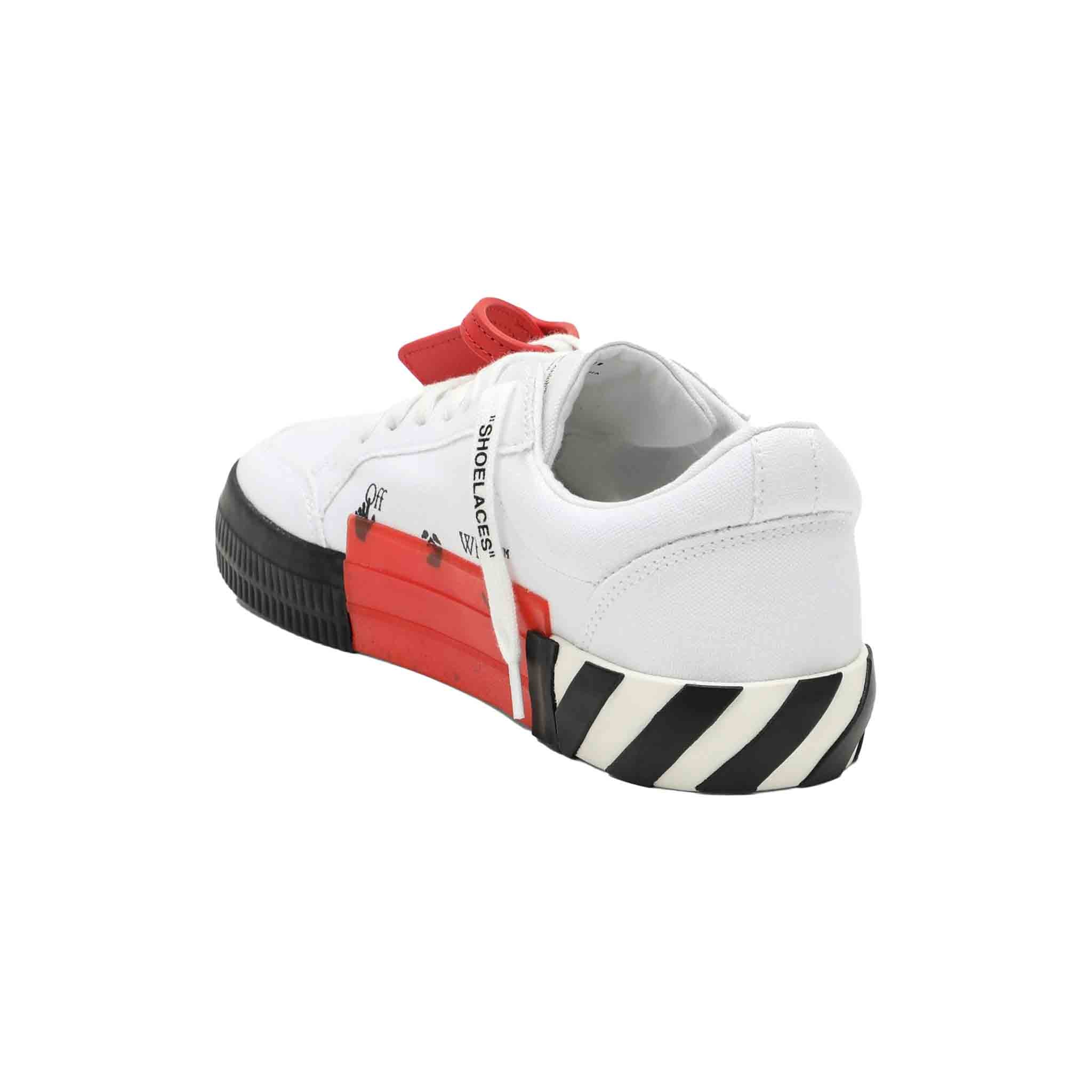 OFF-WHITE Womens Low Vulcanized Canvas in White/Fuchsia